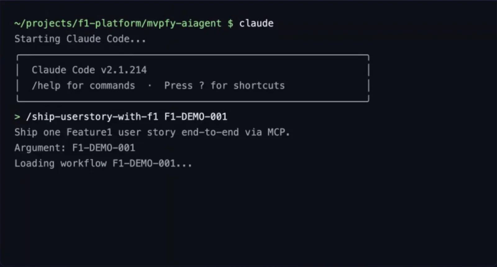 MCP server — tool list and a live call