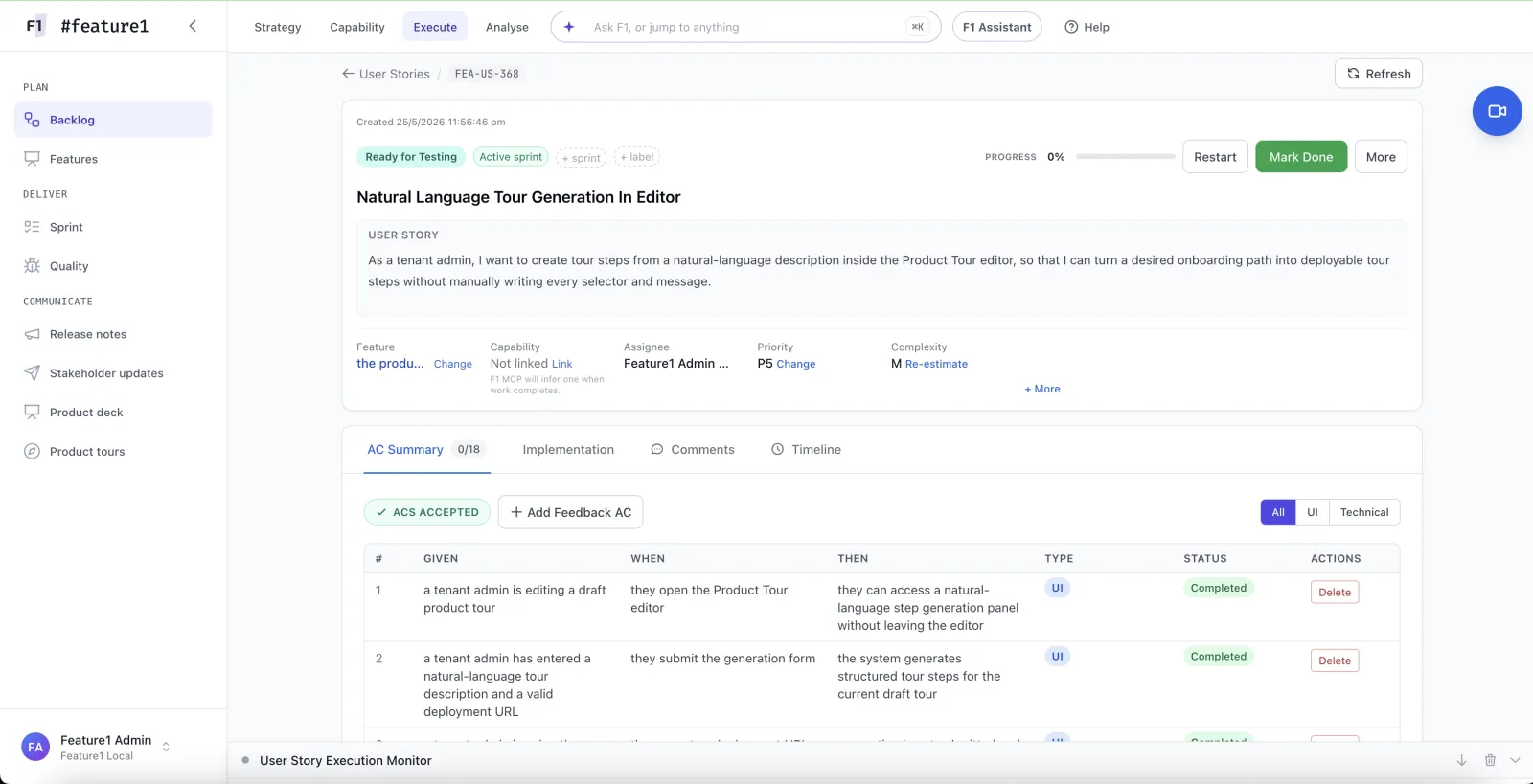 Governed Implementation — Autopilot run with an approval gate open